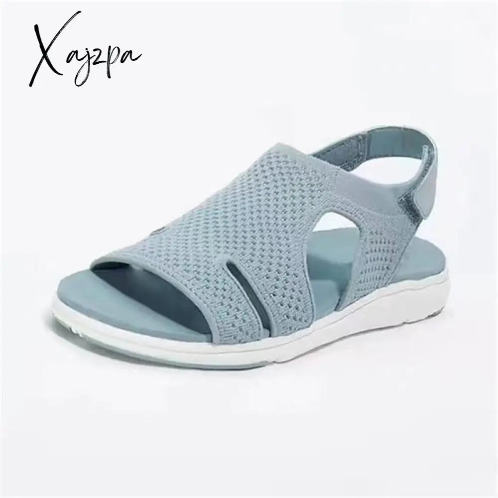 Xajzpa - New Summer Women Sandals Sexy Shoes Crystal Casual Woman Flats Buckle Strap Ladies Fashion