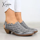 Xajzpa - New Women Shoes High Heels Fashion Plus Size Woman Spring Autumn Classics Casual Slip-On