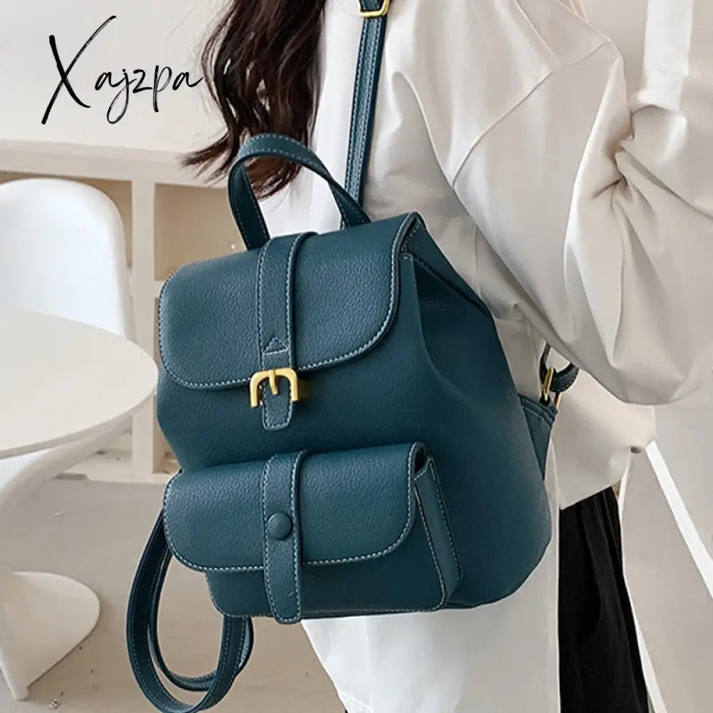 Xajzpa - New Women’s Backpack Travel Pu Leather Handbag Schoolbag For Girls Bag Female Shoulder