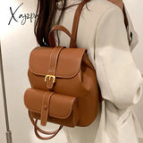 Xajzpa - New Women’s Backpack Travel Pu Leather Handbag Schoolbag For Girls Bag Female Shoulder