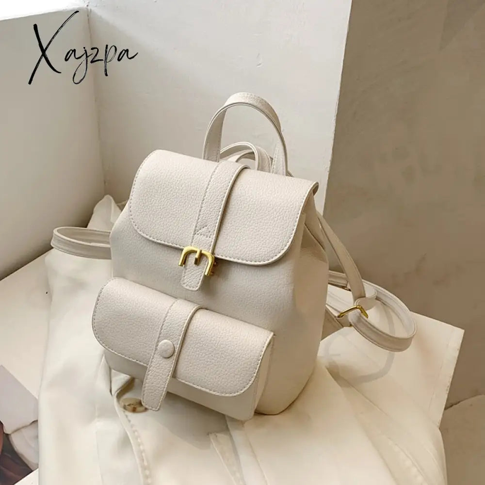 Xajzpa - New Women’s Backpack Travel Pu Leather Handbag Schoolbag For Girls Bag Female Shoulder
