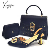 Xajzpa - Newest Design Peach Color Leather Metal Trim Womenโs Pointed Toe High Heels Fashion
