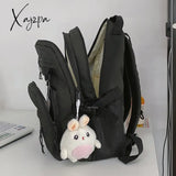 Xajzpa - Nylon Waterproof Women Backpack College Style Pure Color Schoolbag For Teenage Girls Cute
