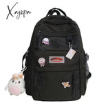 Xajzpa - Nylon Waterproof Women Backpack College Style Pure Color Schoolbag For Teenage Girls Cute