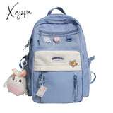 Xajzpa - Nylon Waterproof Women Backpack College Style Pure Color Schoolbag For Teenage Girls Cute