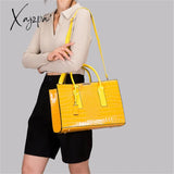 Xajzpa - Pantent Leather Women Messenger Bags Crocodile Female Crossbody Shoulder Hand Bags For