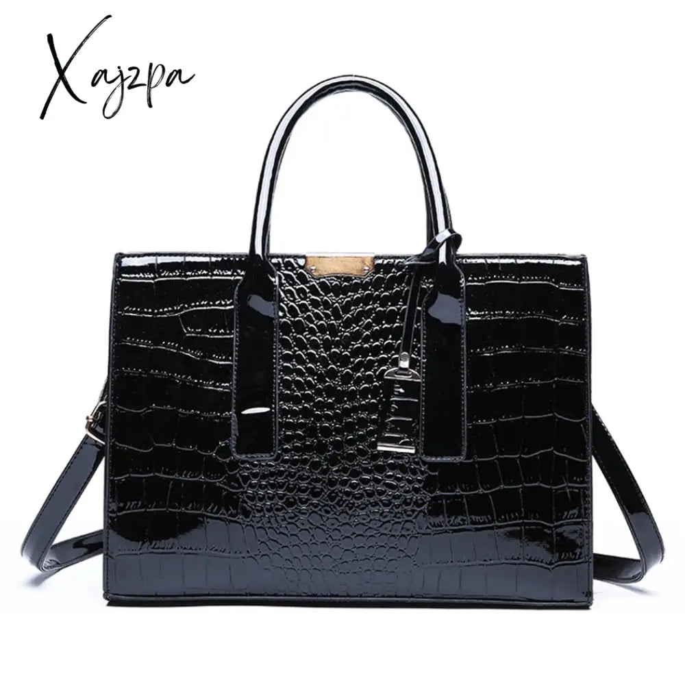 Xajzpa - Pantent Leather Women Messenger Bags Crocodile Female Crossbody Shoulder Hand Bags For