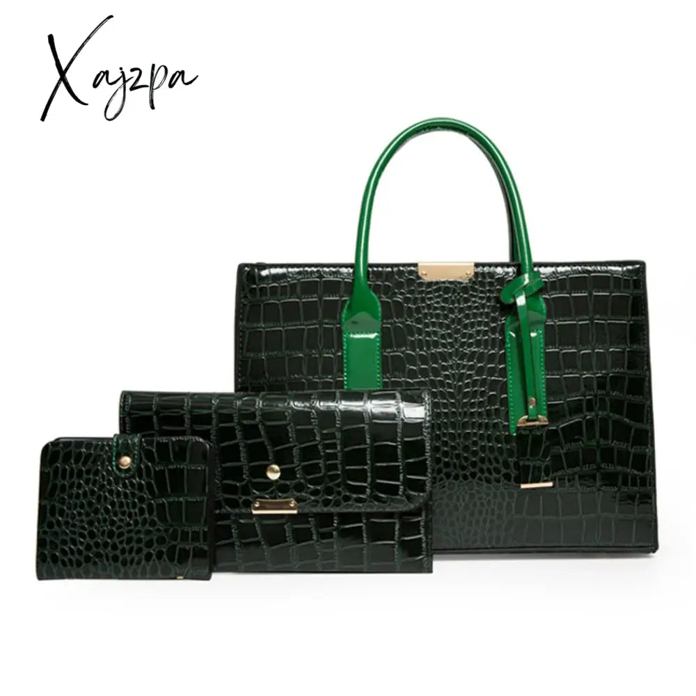 Xajzpa - Pantent Leather Women Messenger Bags Crocodile Female Crossbody Shoulder Hand Bags For