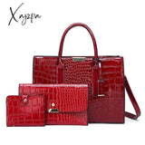 Xajzpa - Pantent Leather Women Messenger Bags Crocodile Female Crossbody Shoulder Hand Bags For