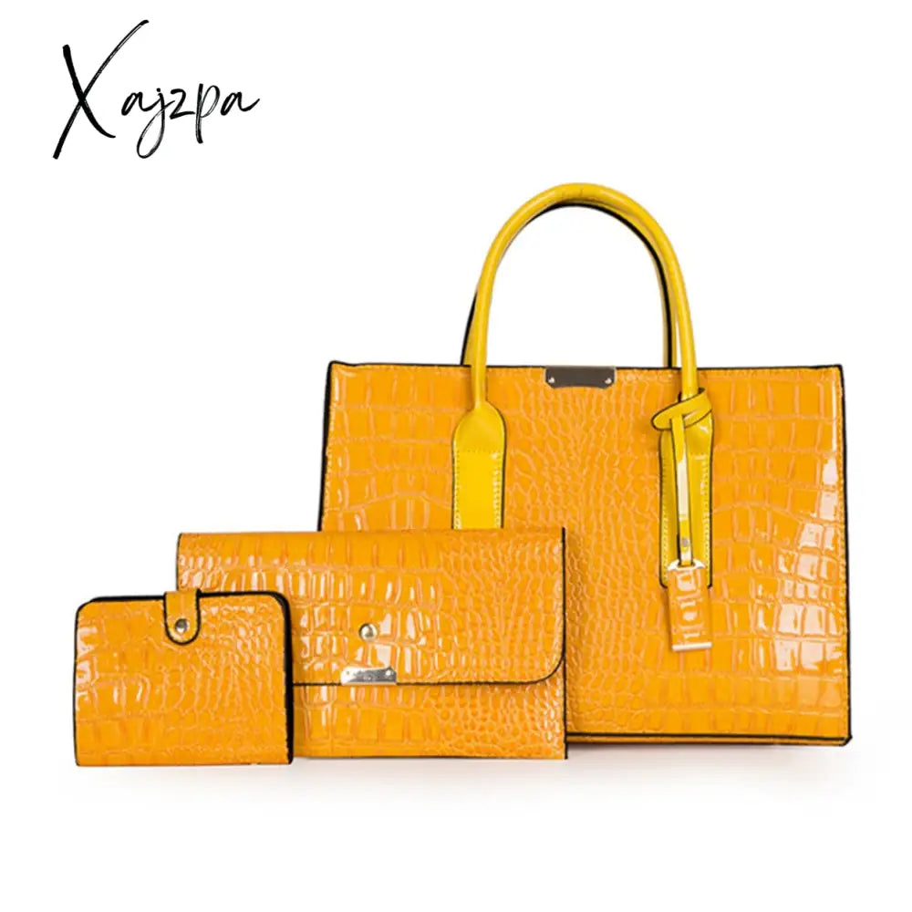Xajzpa - Pantent Leather Women Messenger Bags Crocodile Female Crossbody Shoulder Hand Bags For