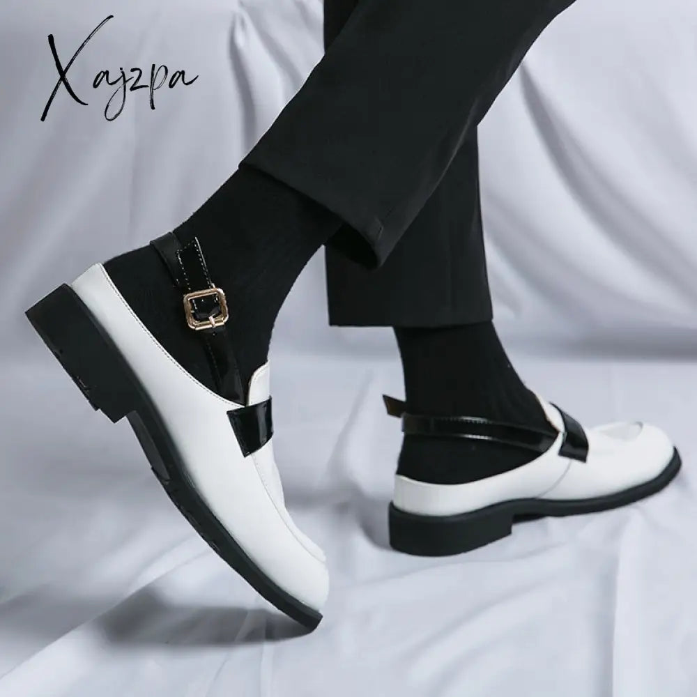 Xajzpa - Patent Leather Fashion Elegant Party Shoes Men Loafers Mens Prom Dress Mules Social