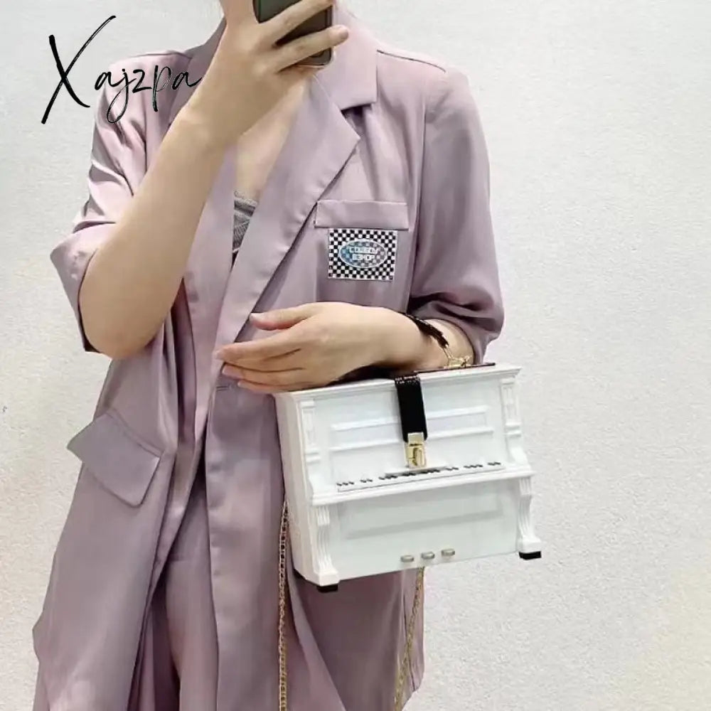 Xajzpa - Purses And Handbags Luxury Designer Crossbody Shoulder Bag For Women Piano Shape Top