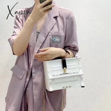 Xajzpa - purses and handbags Luxury Designer crossbody shoulder bag For Women piano shape top handle bags Purse Messenger Bag banquet bag