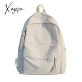 Xajzpa - Simple Solid Color Backpack Women Waterproof Nylon School Bags For Teenager Girls Bookbag