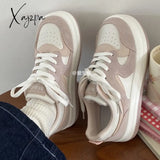 Xajzpa - Sneakers Grey White Canvas Women’s Sports Shoes Summer New Platform Flat Lolita