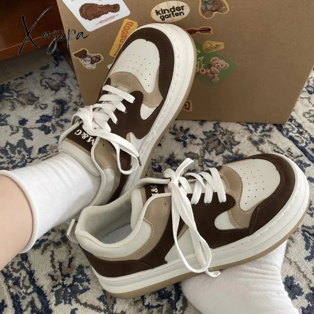 Xajzpa - Sneakers Grey White Canvas Women’s Sports Shoes Summer New Platform Flat Lolita