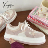 Xajzpa - Sneakers Grey White Canvas Women’s Sports Shoes Summer New Platform Flat Lolita