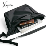 Xajzpa - Solid Oxford Men’s Crossbody Bag 12Inch Ipad Zip Waterproof Portable Leisure Shoulder
