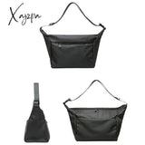 Xajzpa - Solid Oxford Men’s Crossbody Bag 12Inch Ipad Zip Waterproof Portable Leisure Shoulder