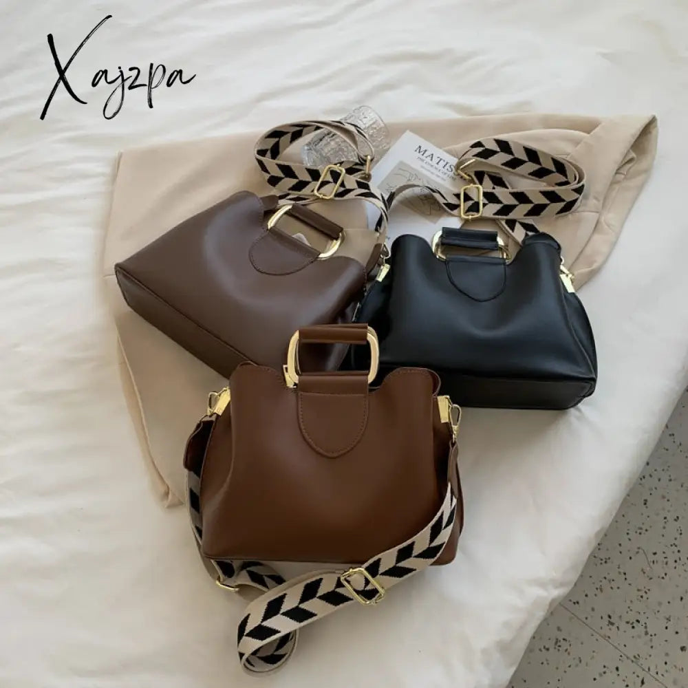 Xajzpa - Spring Luxury Women’s Pu Leather Small Crossbody Bags With Short Handle Shoulder Purses