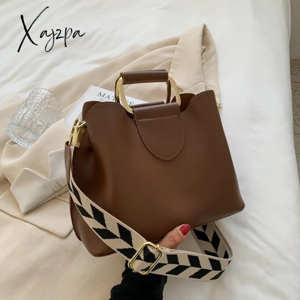 Xajzpa - Spring Luxury Women’s Pu Leather Small Crossbody Bags With Short Handle Shoulder Purses