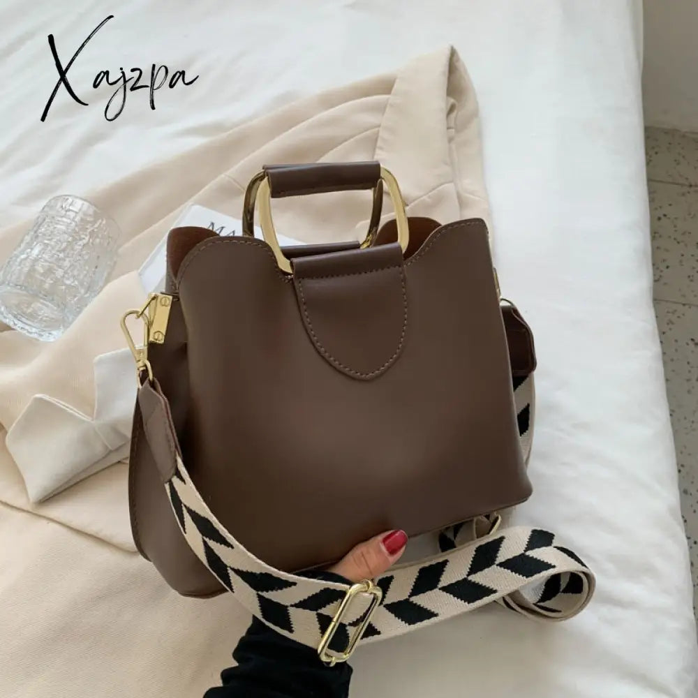 Xajzpa - Spring Luxury Women’s Pu Leather Small Crossbody Bags With Short Handle Shoulder Purses