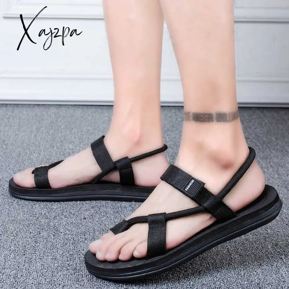 Xajzpa - Summer Men Sandalias Hombre Gladiator Sandals For Male Roman Beach Shoes Flip Flops Slip
