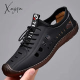Xajzpa - Summer Men’s Casual Sandals Fashion Hollow Out Breathable Shoes Flat Business Soft