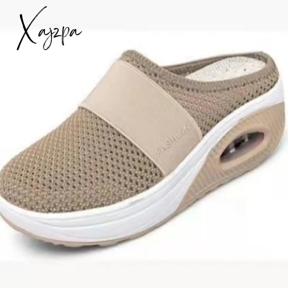 Xajzpa - Summer Sandals Fashion Platform Slippers Outdoor Casual Flip Flops Wedge Women Flats Mesh