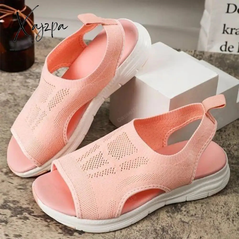 Xajzpa - Summer Sport Sandals Washable Slingback Orthopedic Slide Women Platform Soft Wedges Shoes