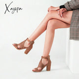 Xajzpa - Summer Women’s Chunky High Heel Sandals Elegant Cutout Open Toe Ankle Strap Dress Shoes
