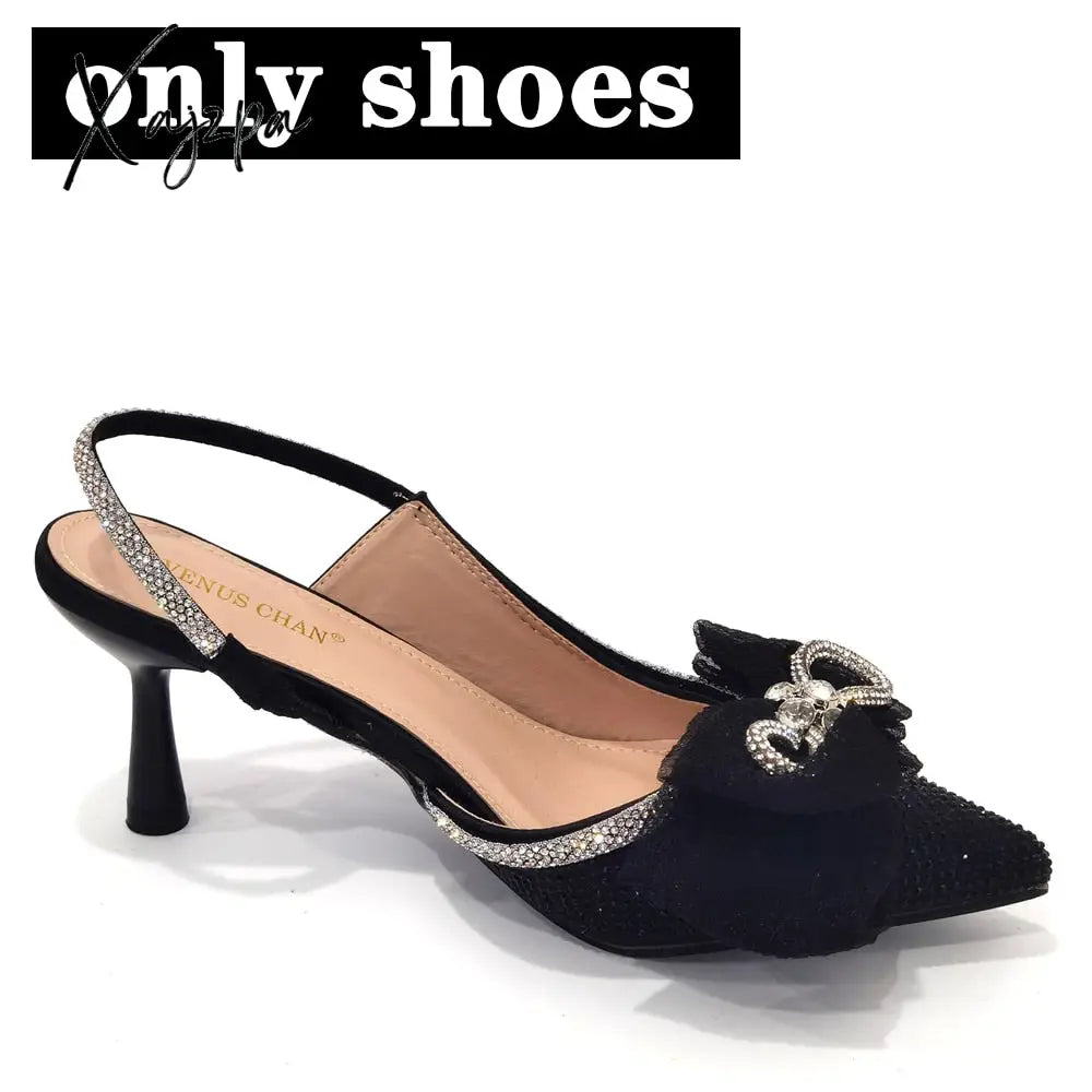 Xajzpa - The Latest Ins Style All-Match French Pointed-Toe Rhinestone Stiletto High-Heeled Shoes