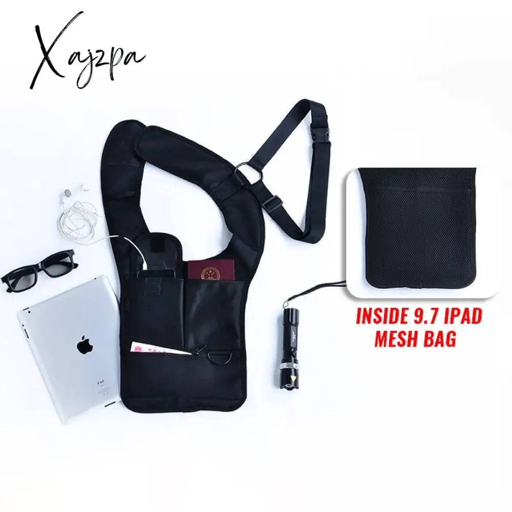 Xajzpa - Thin Nylon Chest Bag For Men Ipad Pocket Belt Man Black Tactical Sling Phone Wallet Purses
