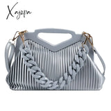 Xajzpa - Top Brand Triangle Tote Bag Designer Pleated Shoulder For Women Clutch Purses Crossbody