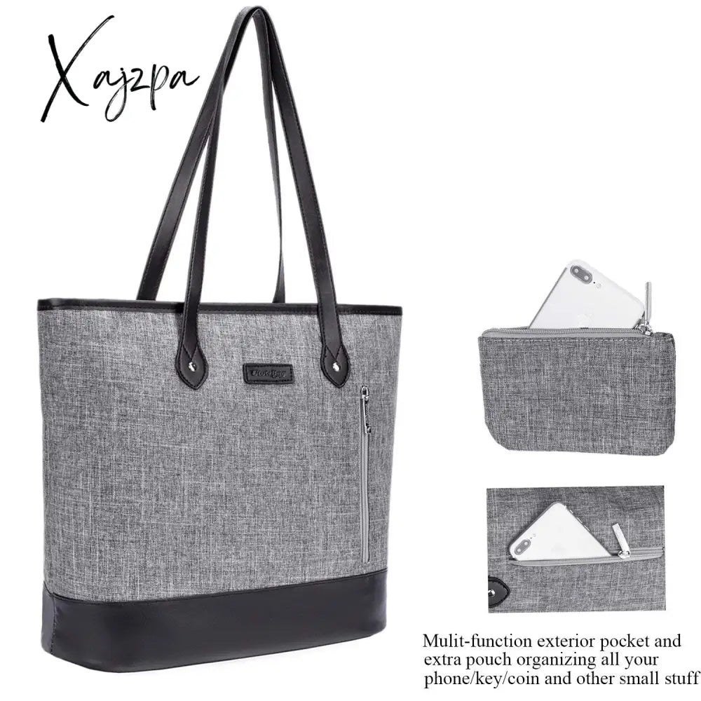 Xajzpa - Utotebag Women 15.6 Inch Laptop Tote Bag Notebook Shoulder Lightweight Multi-Pocket Nylon