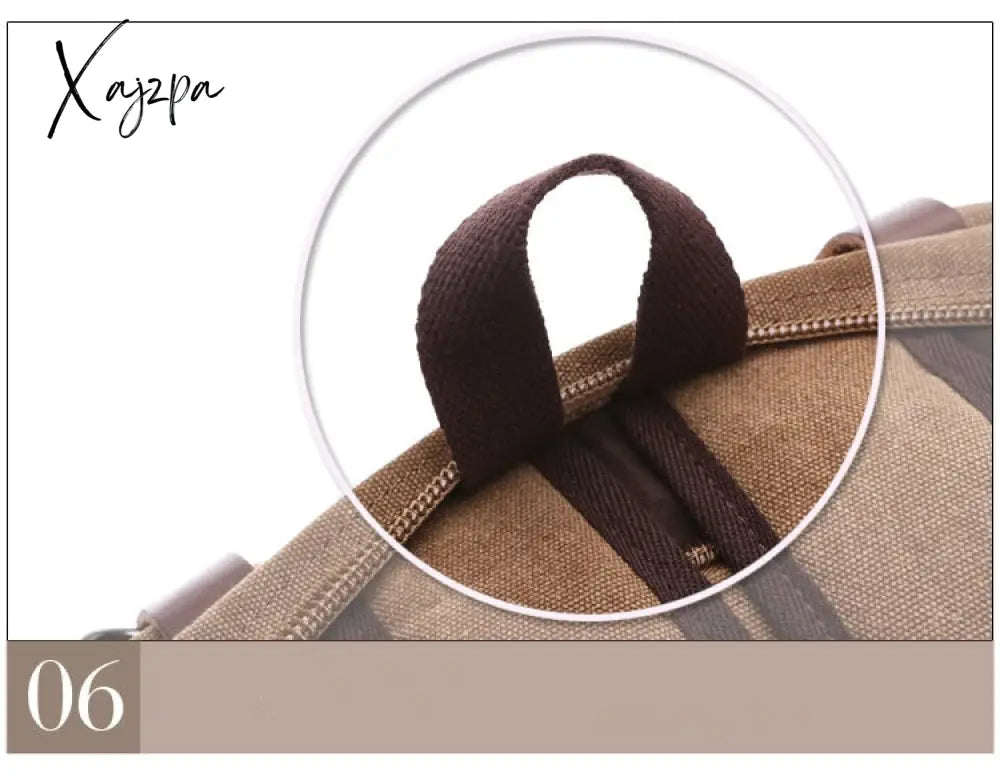 Xajzpa - Vintage Men Canvas Bag Leather Briefcase Travel Suitcase Messenger Shoulder Tote Handbag