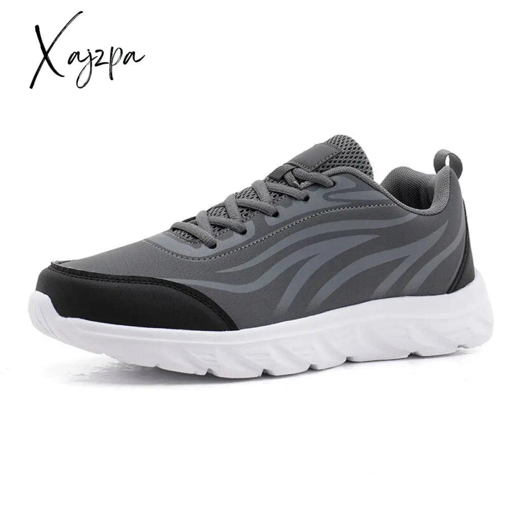 Xajzpa - Waterproof Winter Leather Men Shoes Thick Plush Warm Casual Sneakers Fashion Non-Slip