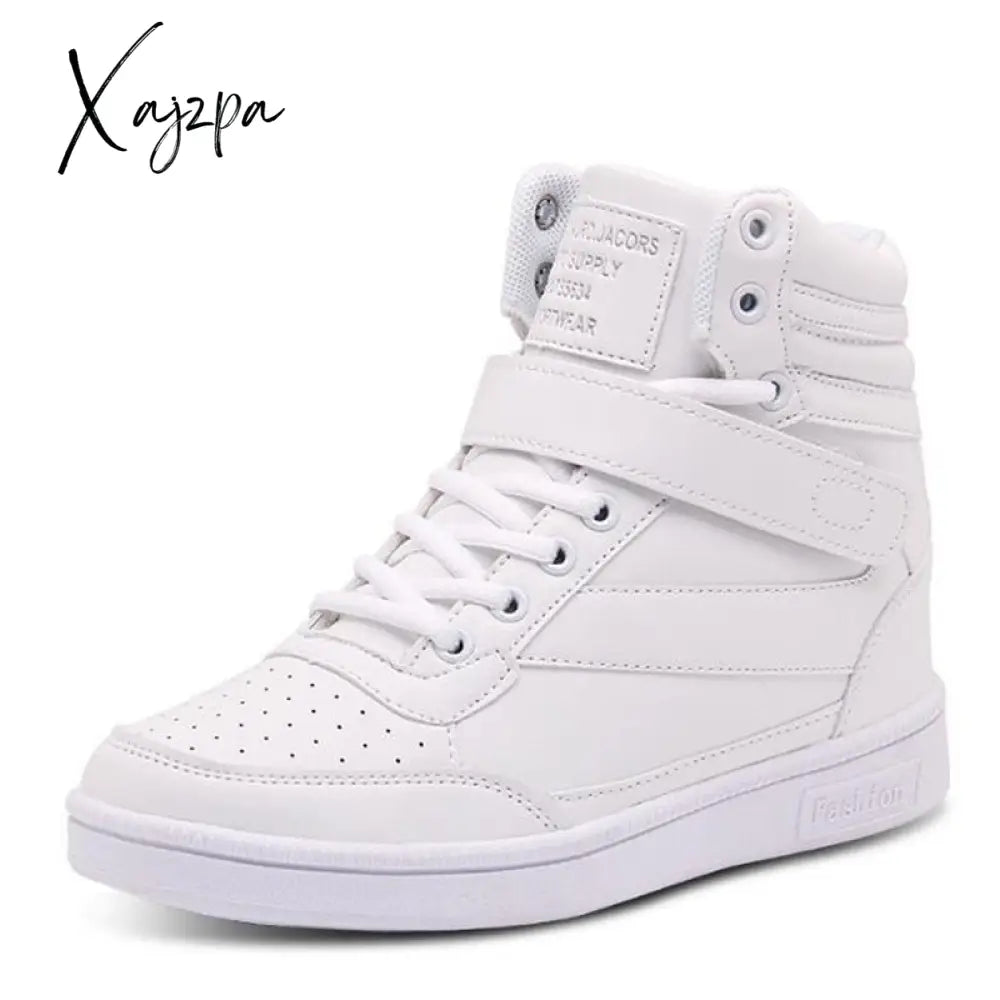 Xajzpa - Woman Breathable High Top Black White Boots Shoes Women Casual Sport Platform Hidden