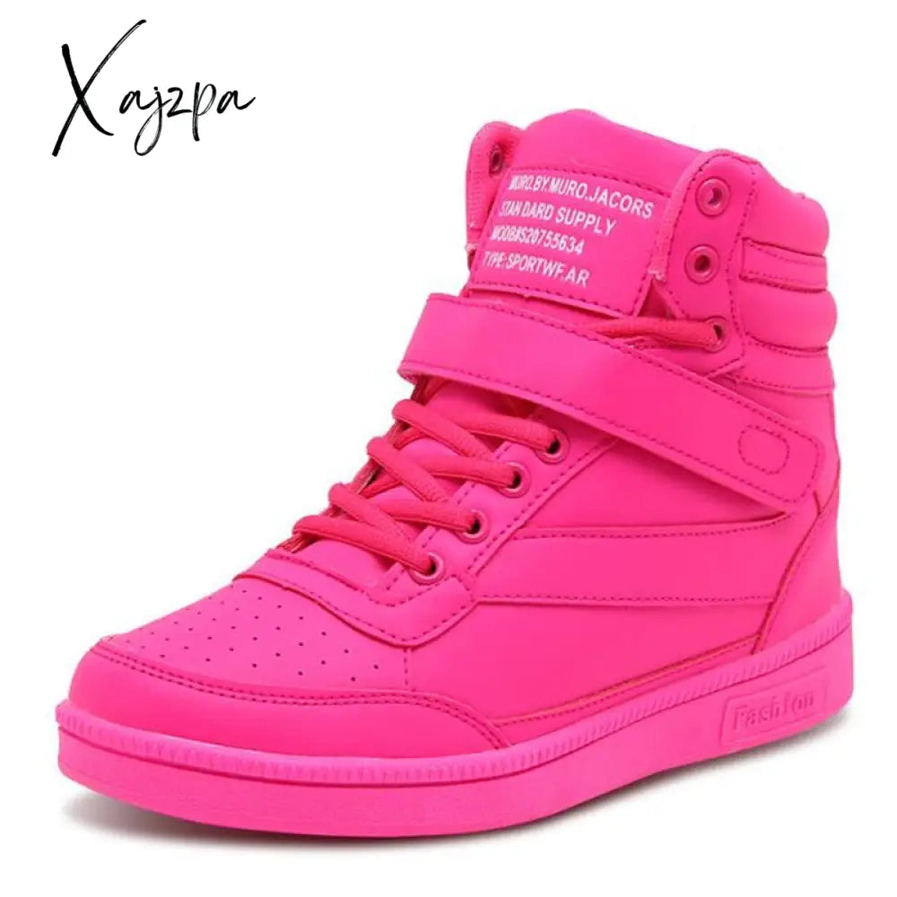 Xajzpa - Woman Breathable High Top Black White Boots Shoes Women Casual Sport Platform Hidden