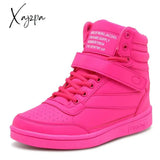 Xajzpa - Woman Breathable High Top Black White Boots Shoes Women Casual Sport Platform Hidden