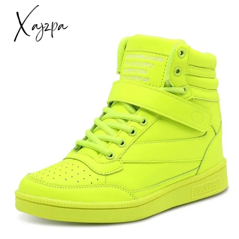 Xajzpa - Woman Breathable High Top Black White Boots Shoes Women Casual Sport Platform Hidden