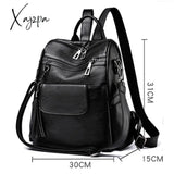 Xajzpa - Women Backpack Pu Leather Fashion Casual Tassel Bags High Quality Female Shoulder Bag