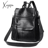 Xajzpa - Women Backpack Pu Leather Fashion Casual Tassel Bags High Quality Female Shoulder Bag