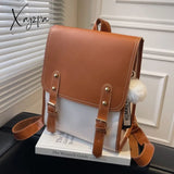 Xajzpa - Women Backpack Travel Large Backpacks PU Leather Handbag School Bag for Teenage Girls Women's Bag Female Book Bag Mochila