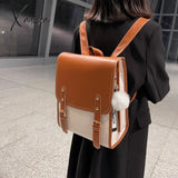 Xajzpa - Women Backpack Travel Large Backpacks Pu Leather Handbag School Bag For Teenage Girls