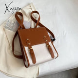Xajzpa - Women Backpack Travel Large Backpacks Pu Leather Handbag School Bag For Teenage Girls