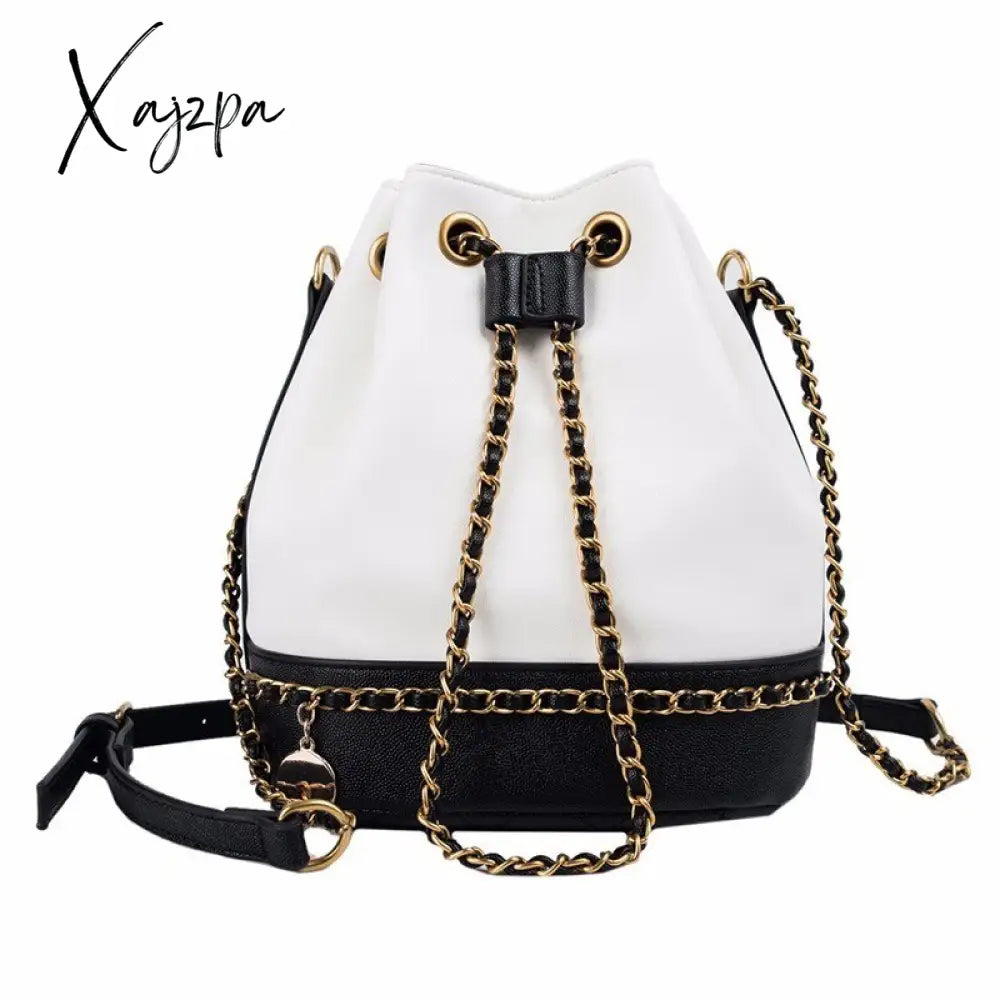 Xajzpa - Women Bag Pu Leather Shoulder Fashion Chain Bucket Bolsa Feminina Luxury Handbags Bags