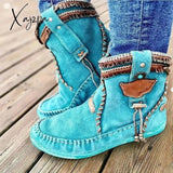 Xajzpa - women flats ankle boots gladiator vintage bohemia booties plus size matin slip on shoes zapatos de hombres personlizar D1891