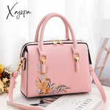 Xajzpa - Women Floral Embroidery Satchel Purse Elegant Crossbody And Top Handle Bags Pink / M