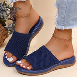 Xajzpa - Women Sandals Knitting Low Heels Summer Chaussure Femme Soft Bottom Silppers Slip On